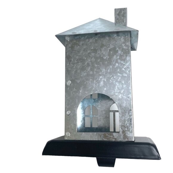 Christmas House Stocking Holder Galvanized Metal 7.75"  Rustic Farmhouse - Picture 4 of 6